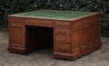 Antieke Engelse Eiken Partnerdesk (Schrijfbureau)