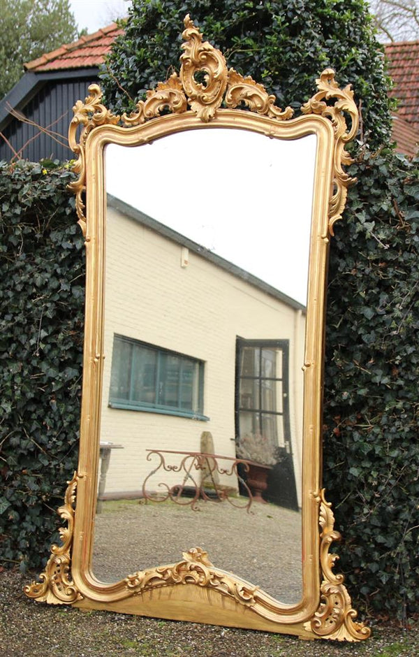 Grote Antieke Franse Gouden Spiegel