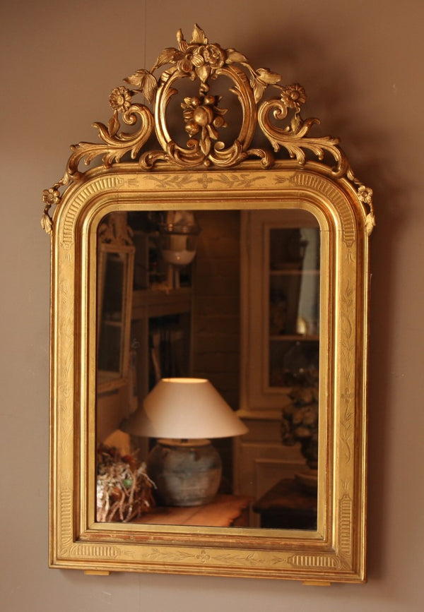 Antieke Franse Gouden Spiegel