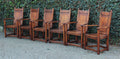 Set van 6 antieke Houten Armstoelen