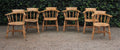 Antieke set van 6 houten Captain Chairs